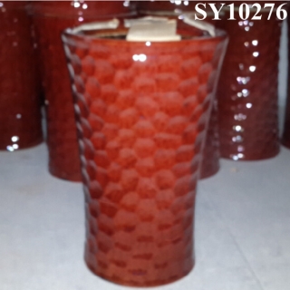 Decorative red glazed big pot