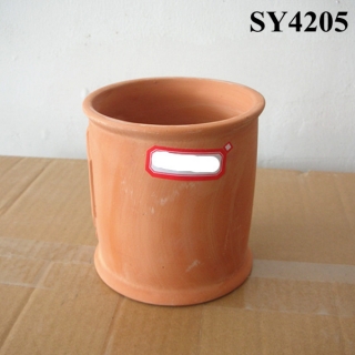 Hotsale flower pot 2015 cylindrical mini terracotta plant pot wholesale