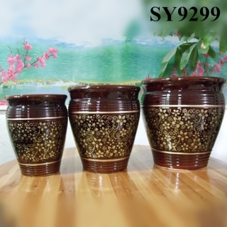 The newest design of flower pot printing decoration ceramic planter pot