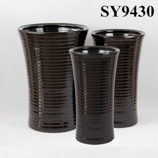 Unique tall black decoration flower pot