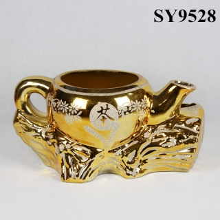 galvanized ceramic decoration tea flower pot