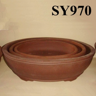 Natural handmake oval  bonsai pots large wholesale