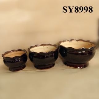 New year bronze flower shape porcelain pots