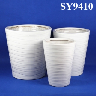 chinese porcelain white round flower pot