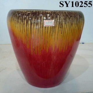 New year pot for plant flowing glaze ceramic pot