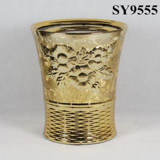 Round galvanized decoration outdoor flower pot