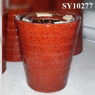 2015 red glazed porcelain door way pot