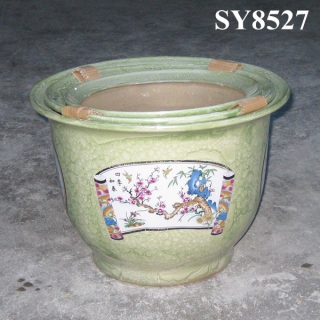 Pot for planter scenery green decal decoration pot