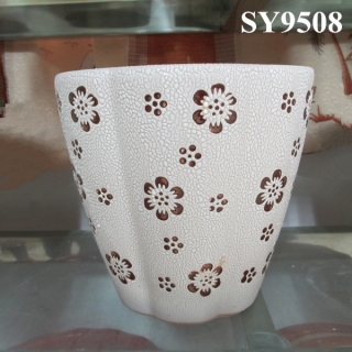Blooming pattern printing hotel flower pot wholesale