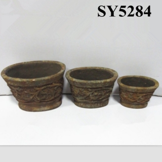 Garden oval shape cement flower pot