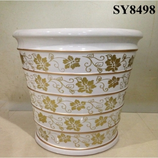 Printing golden pattern plant pots wholesale