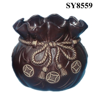 New design lucky bag ceramic antique pot