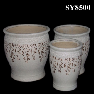 New product printing white porcelain flower pot
