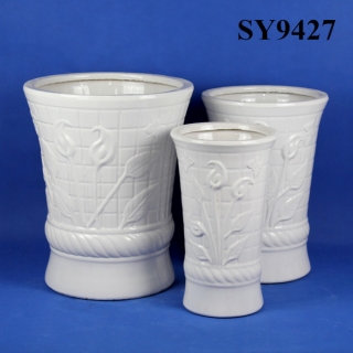 2015 new white ceramic decoration flower pot