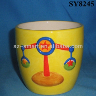 High quality hand painting cartoon flower pot