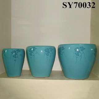 Decorative ceramic bright blue pot