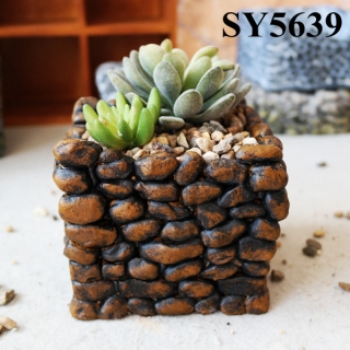 New design pot for indoor decoration cement natural flower pot