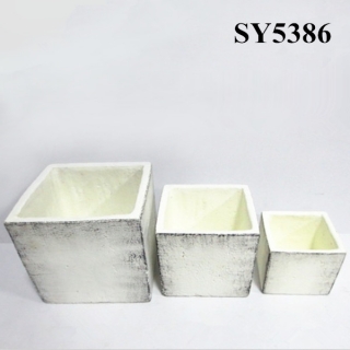 Squared cement finished decoration wholesale pot