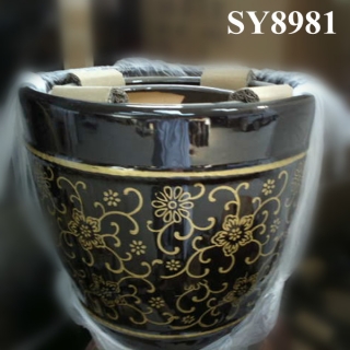 Black porcelain crystalline glaze pot