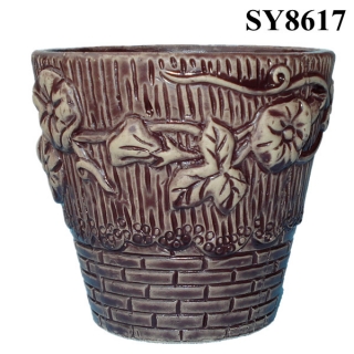 Yard pattern carving garden ceramics pot