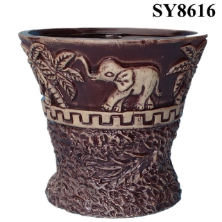 Original ecology pattern carving ceramic planter pot