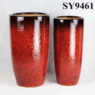 New year's glazed red decoration flower pot