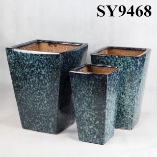 Squared glazed indoor decoration flower pot