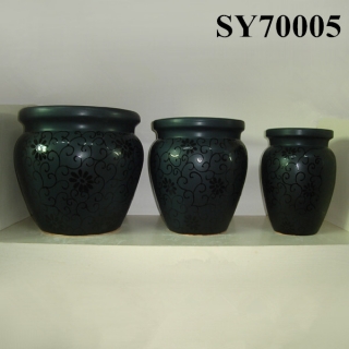 2015 new product glazed black potted flower