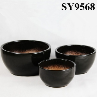 Most popular flower pot products black ceramic round flower pot