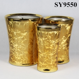 2015 new galvanized yellow decoration flower pot