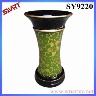 Golden printing glazed green decoration planter pot