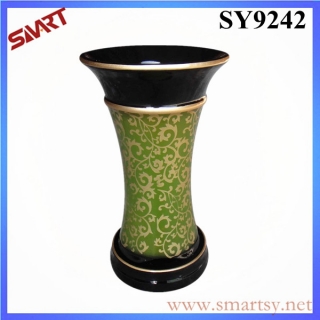 Golden printing glazed green decoration pot