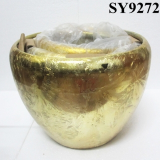 Shining plain golden indoor decoration flower pot