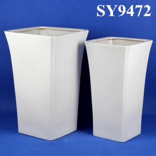 Squared white decoration plant pot wholesale