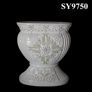 White decoration modern garden flower pot