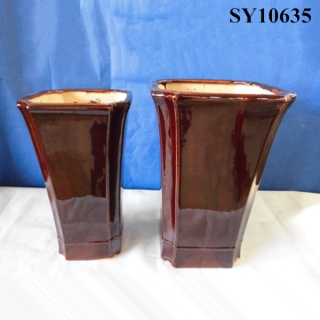 bronzing square ceramic decorative plant pots indoor