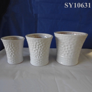 White ceramic indoor plant pots