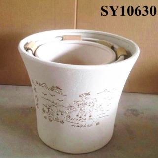 Cream color paiting ceramic decorative pots indoor