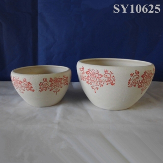 Unique shape white ceramic cup flowerpot