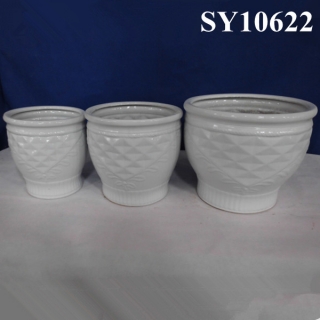 2015 simple round geometric decor ceramic flower pot