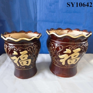 Antique brown potato shape cheap home decoration flower pot