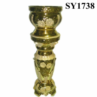 Golden galvanized decoration roman style pot