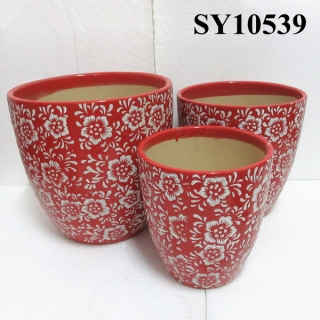 Ceramic red wholesale decorative pots