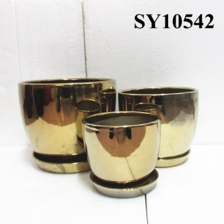 New ceramic golden planter wholesale