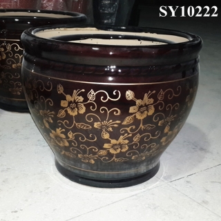 Black porcelain crystalline glaze pot