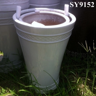 New design of flower pot white glazed large pot