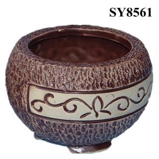 Small ceramic glazed planter pot