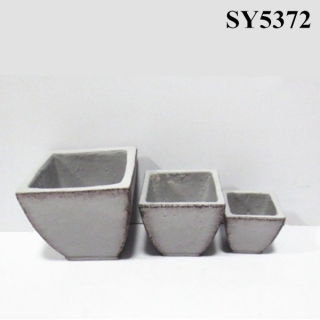 Squared top cement planter pot wholesale pot