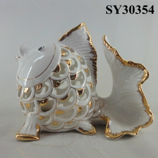 Lucky ceramic fish decoration