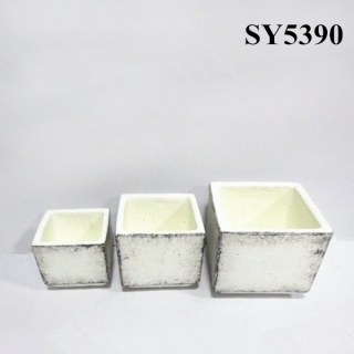 Cement white clay decoration pot